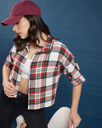 Chimpaaanzee Women Multicolor Crop Shirt