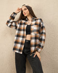 Chimpaaanzee Women Brown Oversized Shirt - CHIMPAAANZEE