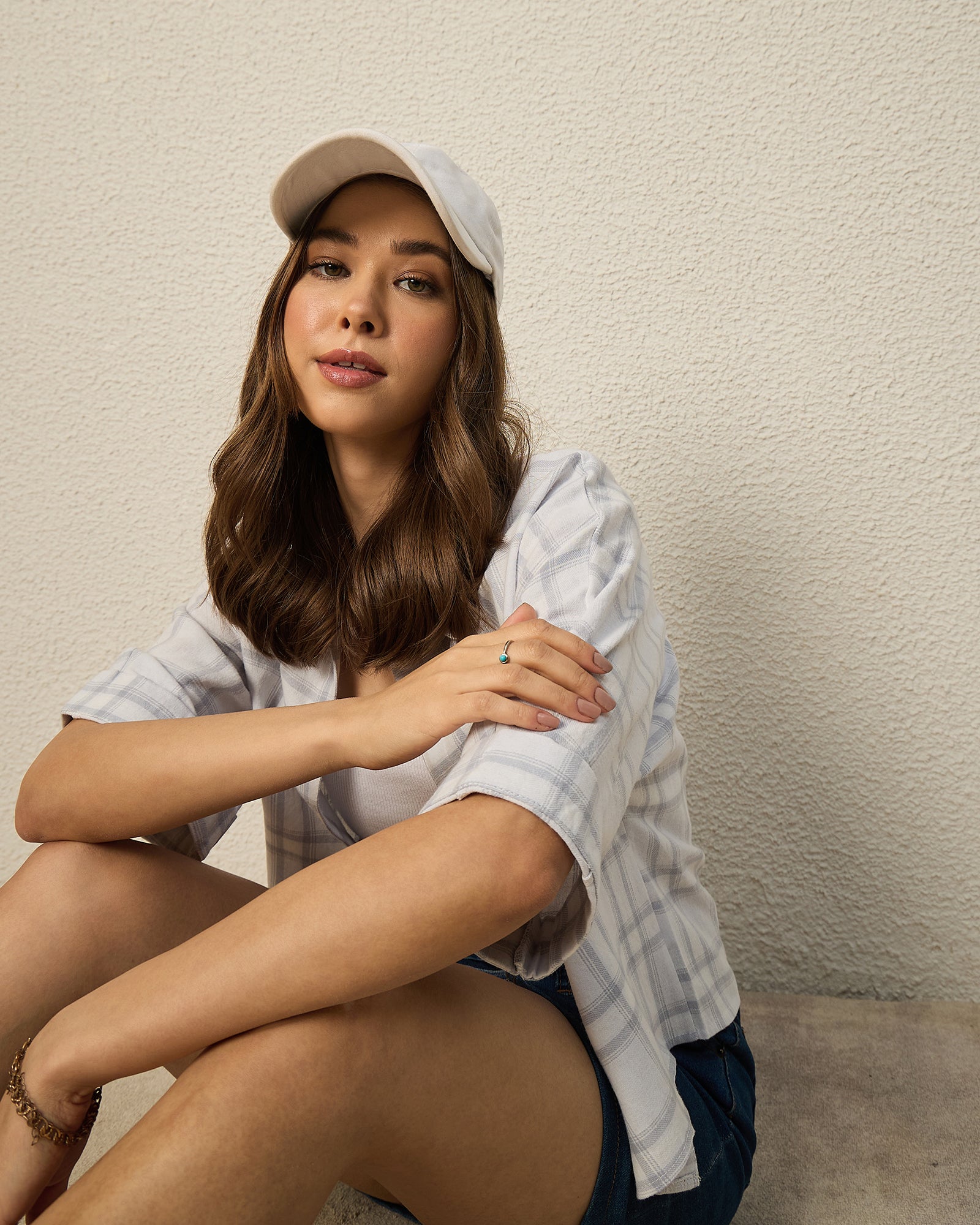 Chimpaaanzee Women White & Grey Crop Shirt - CHIMPAAANZEE