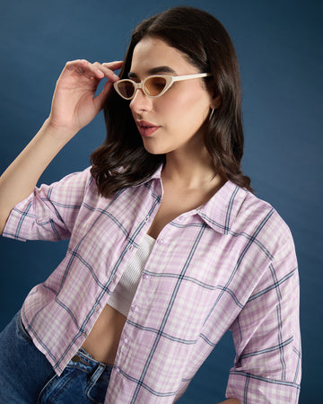 Chimpaaanzee Women Purple Crop Shirt