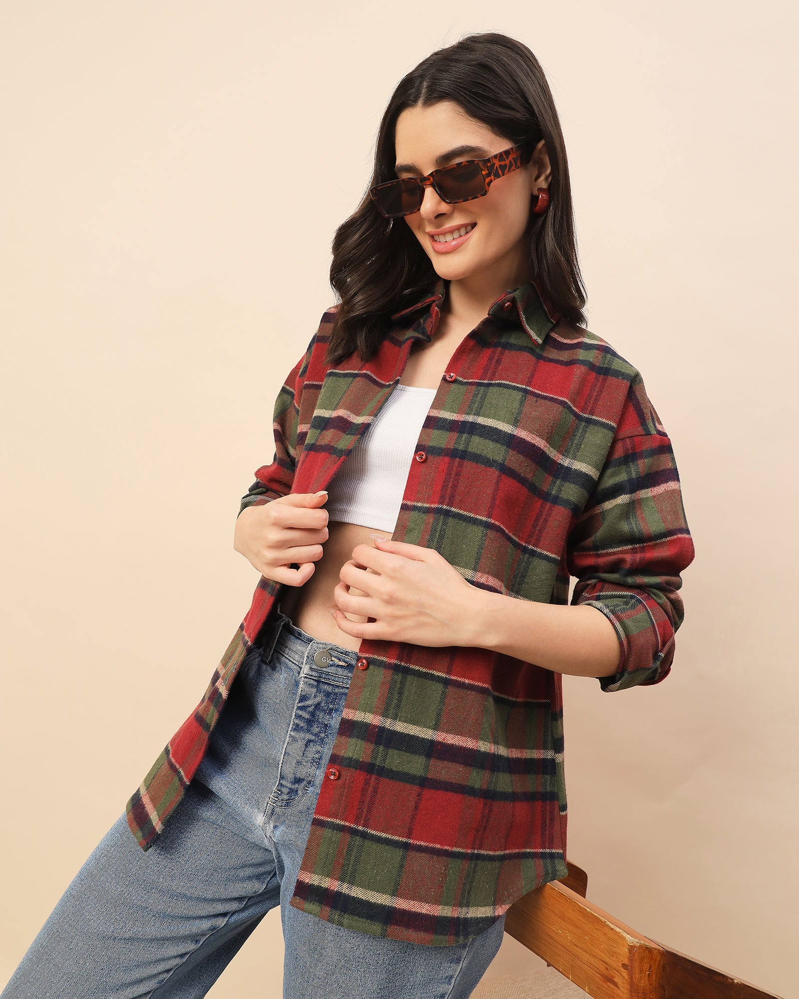 Chimpaaanzee Women Multicolor Oversized Shirt - CHIMPAAANZEE