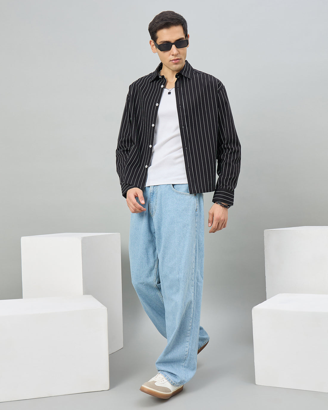 Chimpaaanzee Men Black Boxy Fit Shirt