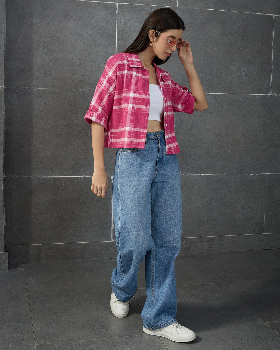 Chimpaaanzee Women Pink Crop Shirt