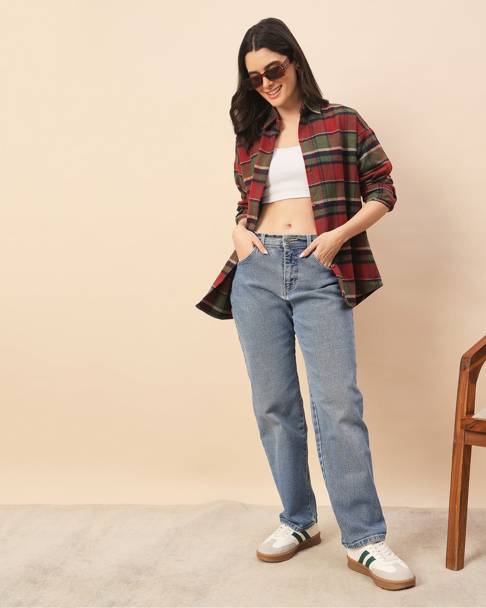 Chimpaaanzee Women Multicolor Oversized Shirt - CHIMPAAANZEE