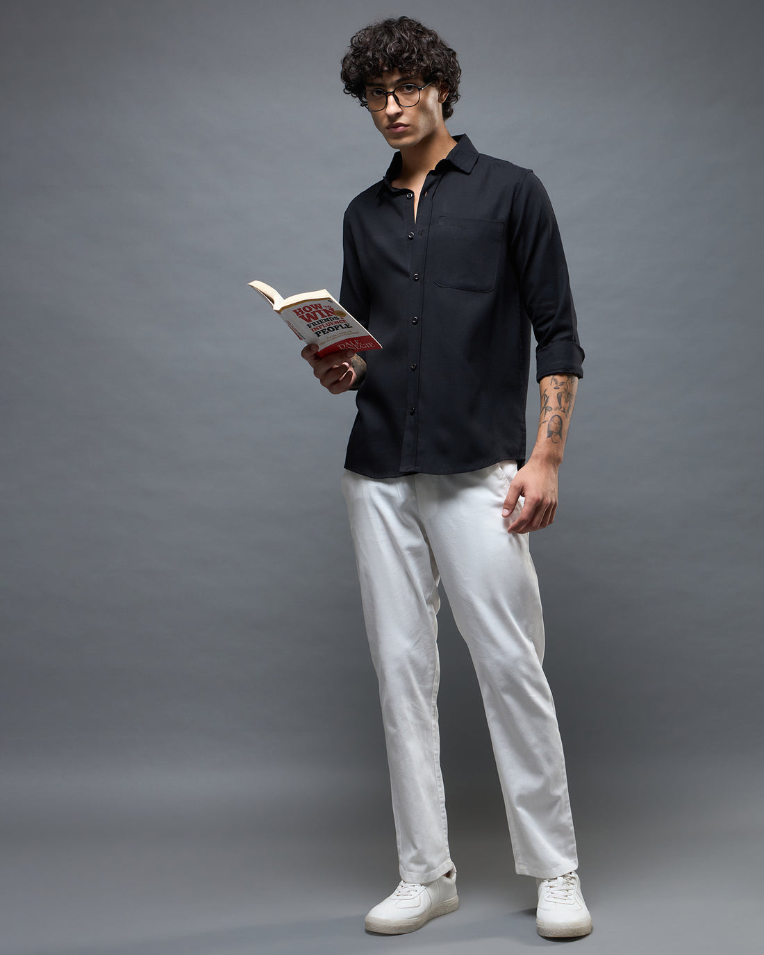 Chimpaaanzee Men Black Regular Fit Shirt