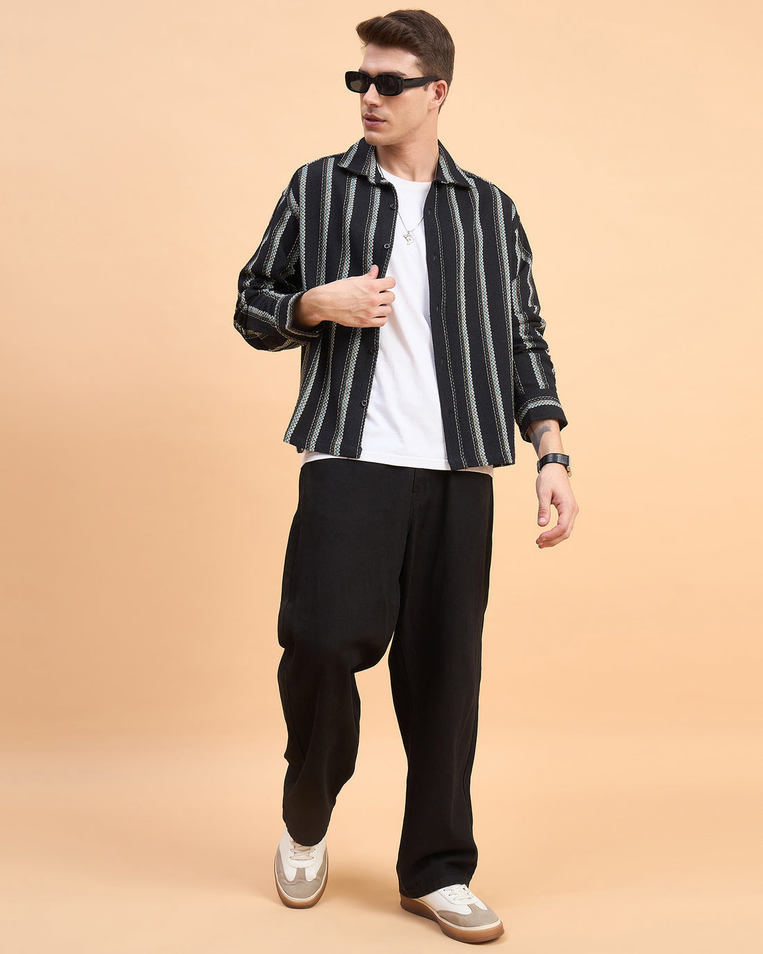 Chimpaaanzee Men Black Boxy Fit Shirt
