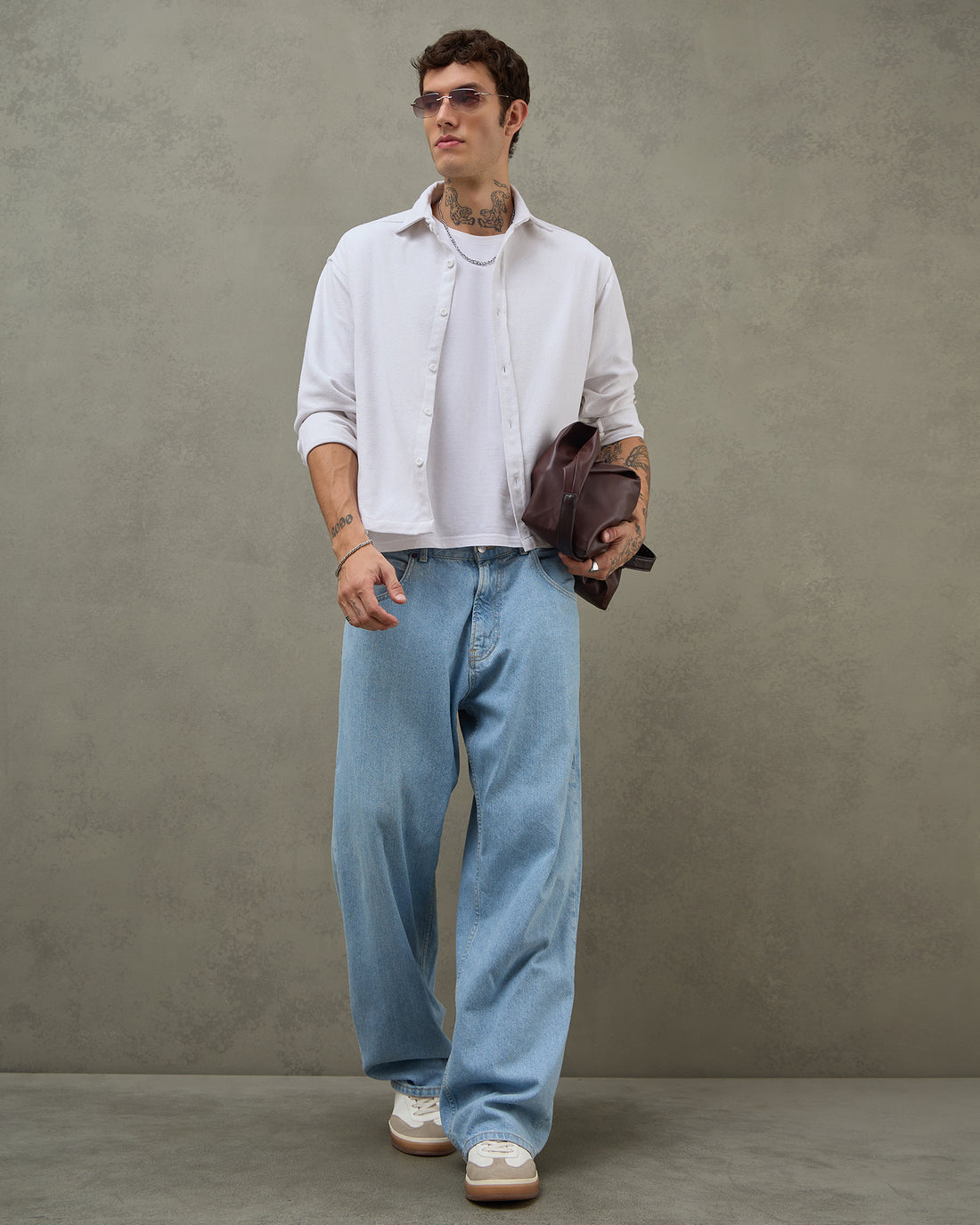 Chimpaaanzee Men White Boxy Fit Shirt