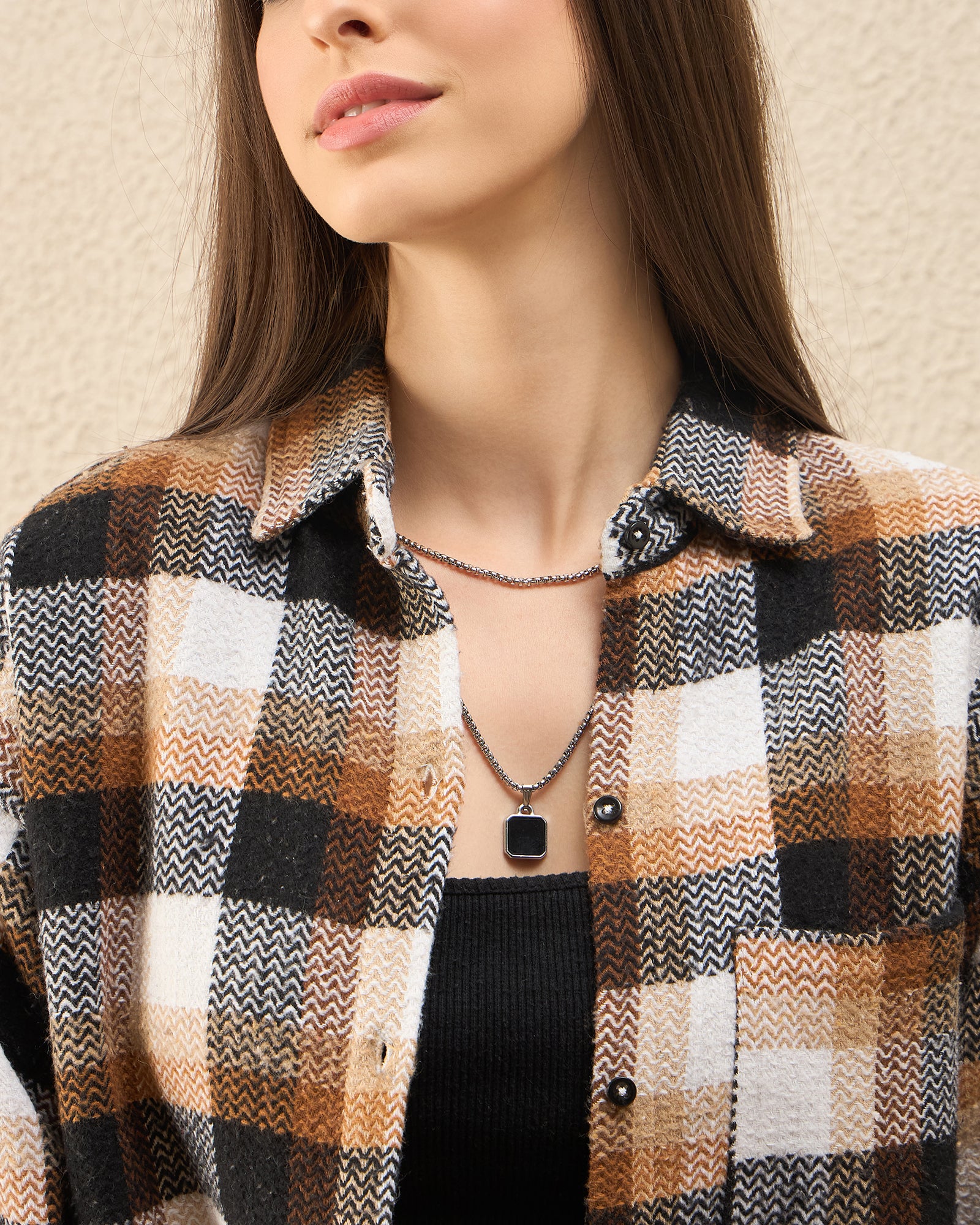 Chimpaaanzee Women Brown Oversized Shirt - CHIMPAAANZEE
