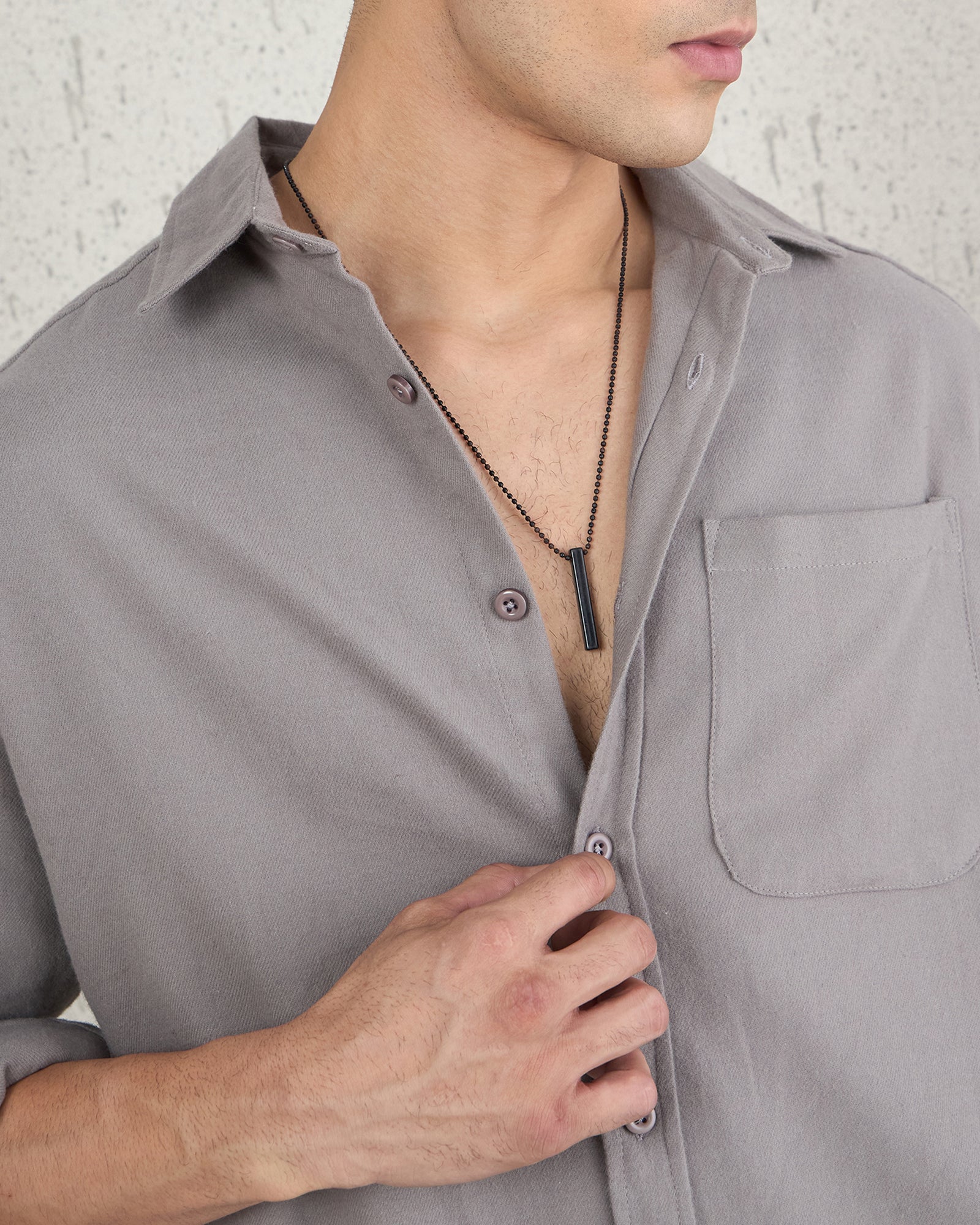 Chimpaaanzee Men Grey Oversized Fit Shirt - CHIMPAAANZEE