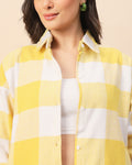 Chimpaaanzee Women Yellow & White Oversized Shirt - CHIMPAAANZEE