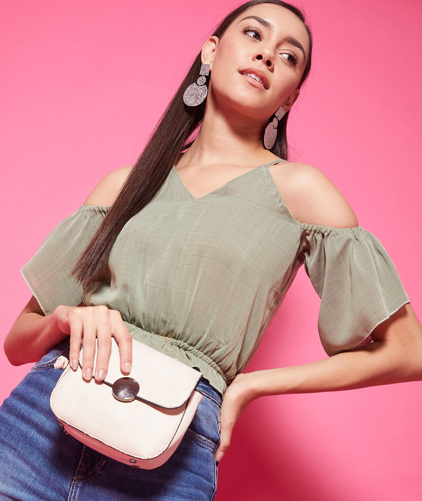 Chimpaaanzee Polyester Regular Tops - Green