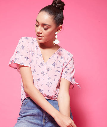 Chimpaaanzee Polyester Regular Tops - Pink