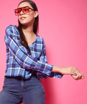 Chimpaaanzee Viscose Regular Tops - Blue