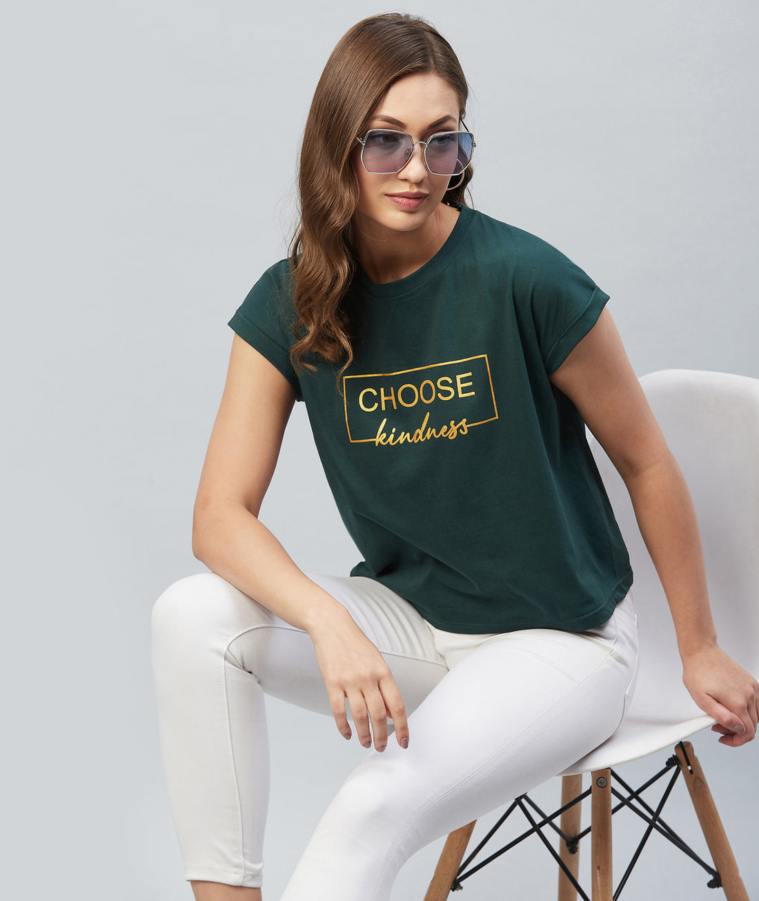 Chimpaaanzee Women Green T-shirt