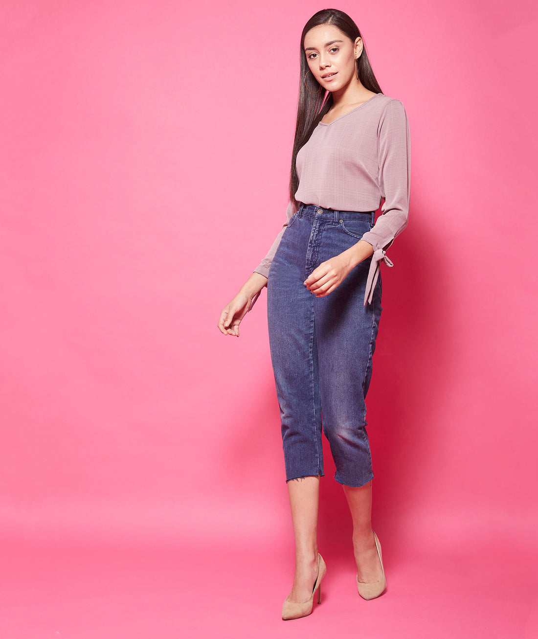 Chimpaaanzee Polyester Regular Tops - Pink