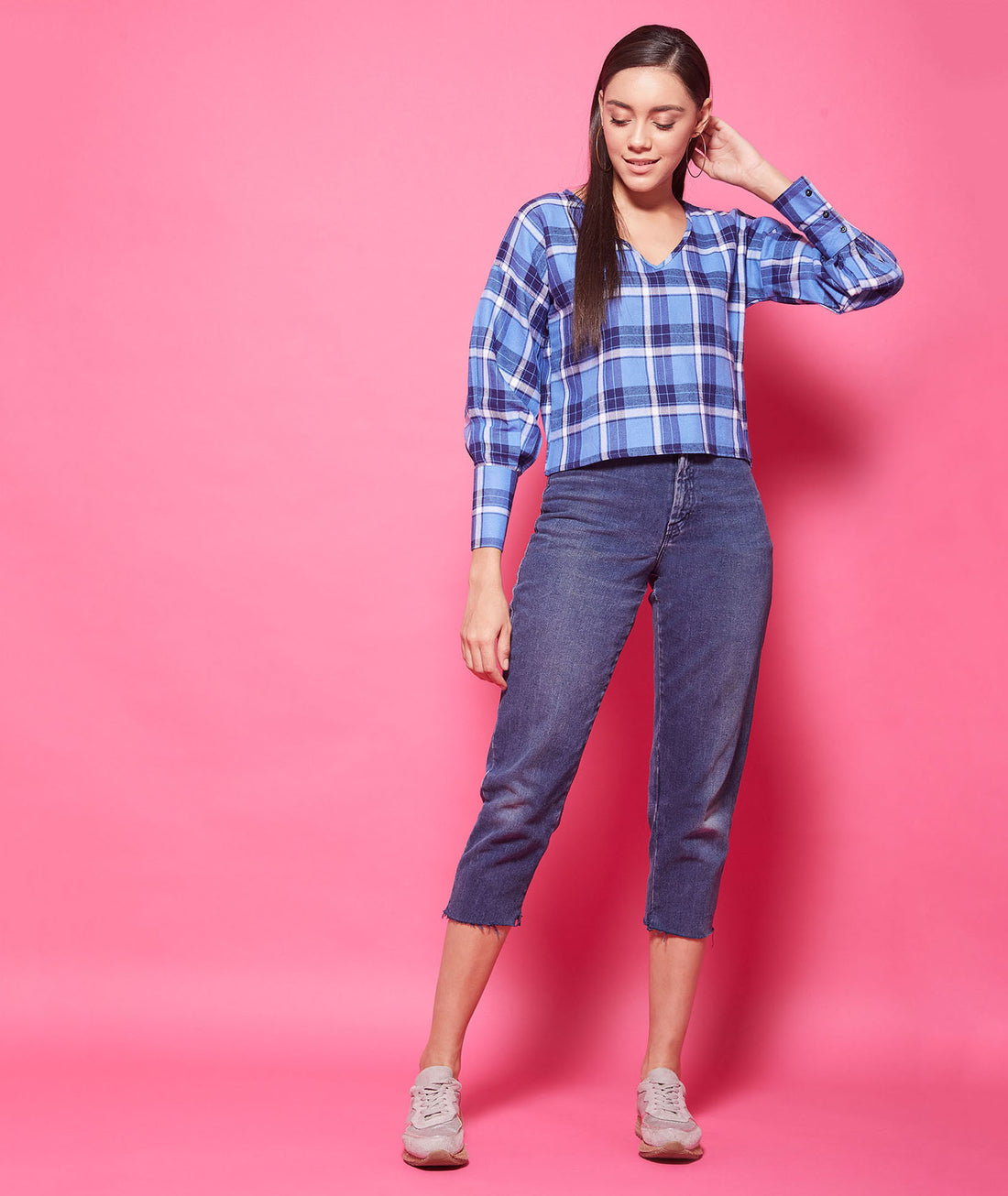 Chimpaaanzee Viscose Regular Tops - Blue