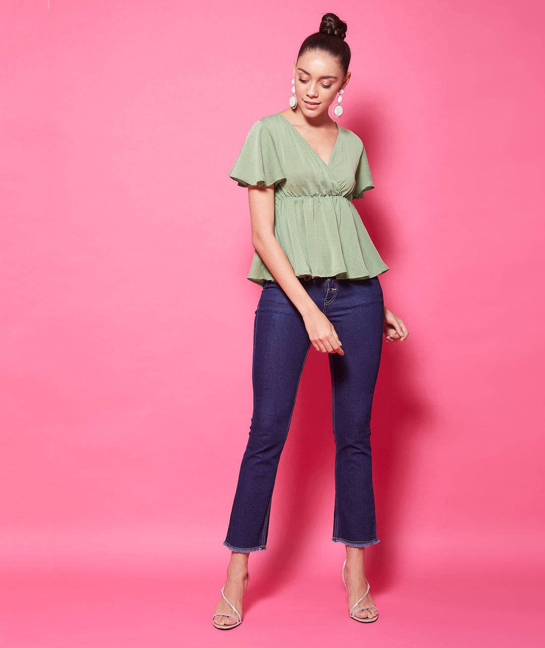 Chimpaaanzee Polyester Regular Tops - Green