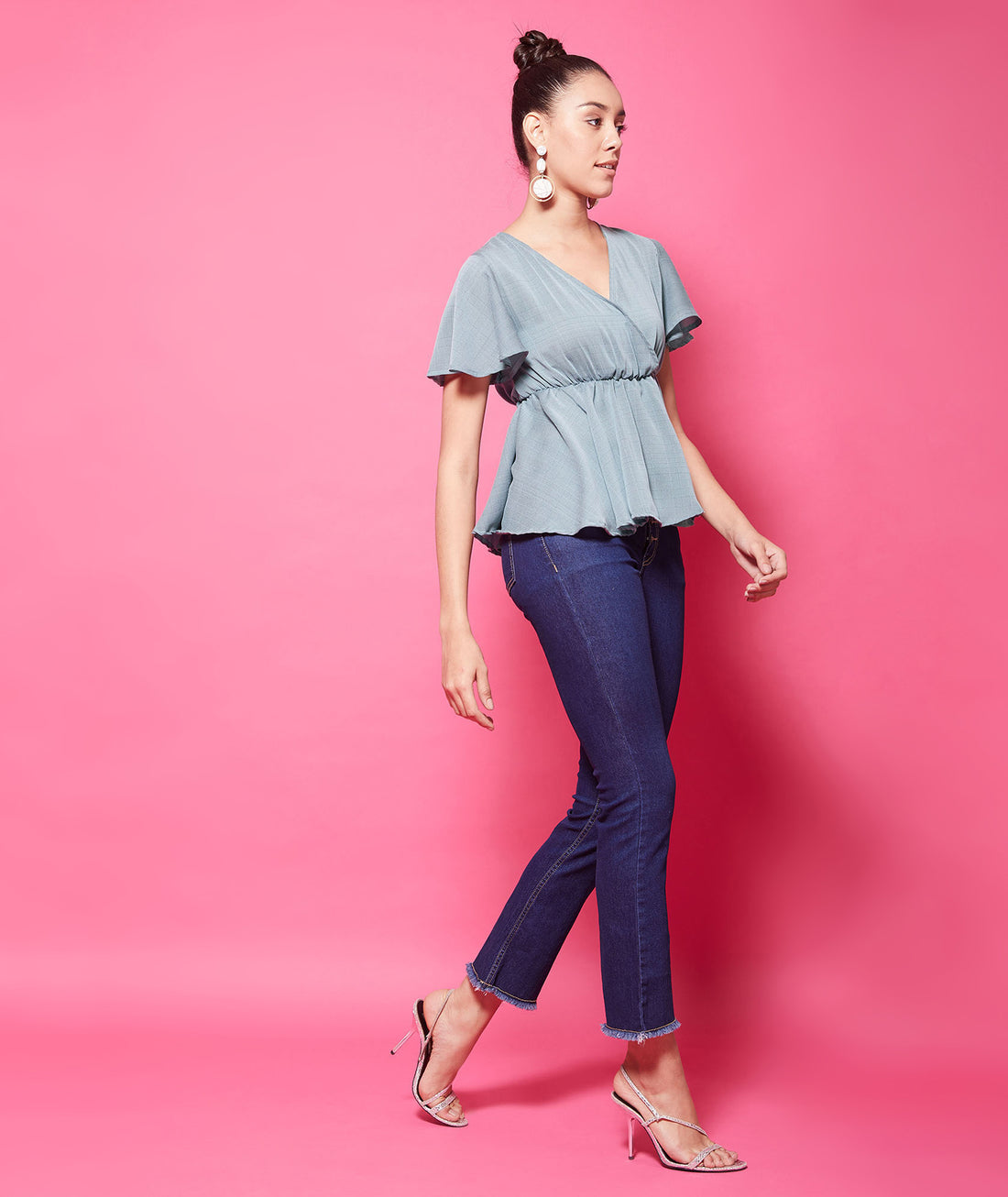Chimpaaanzee Polyester Regular Tops - Grey