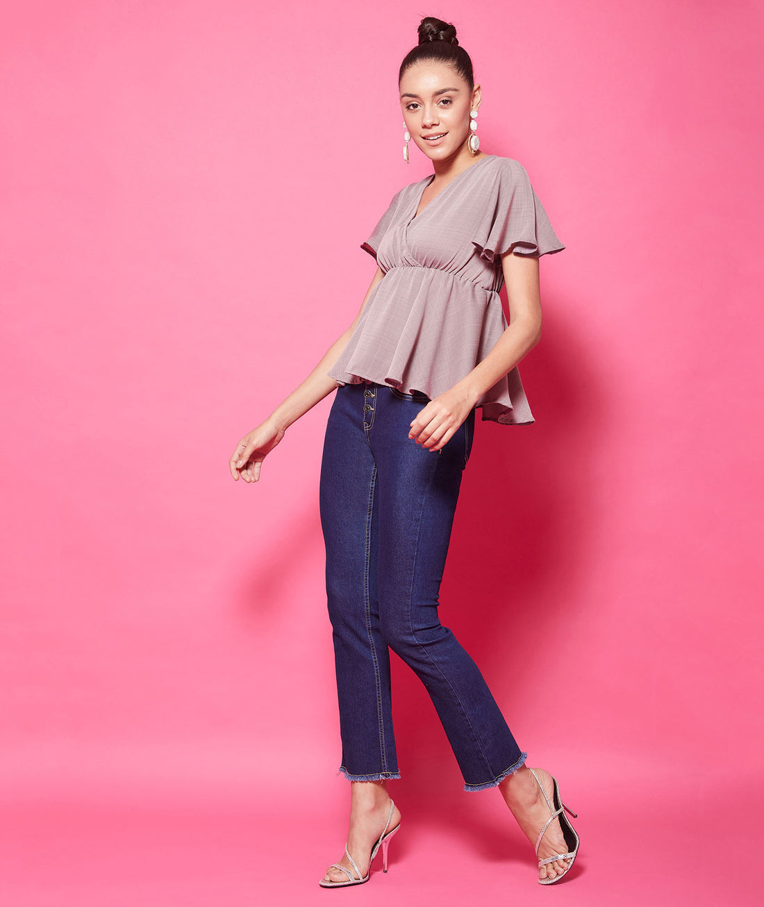 Chimpaaanzee Polyester Regular Tops - Pink