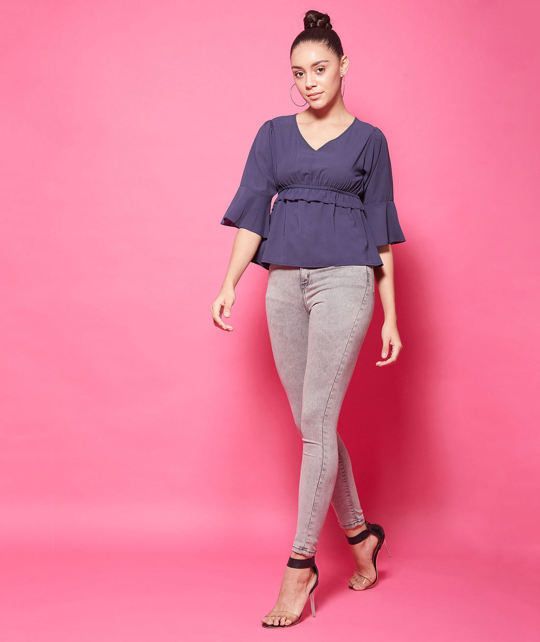 Chimpaaanzee Polyester Regular Tops - Navy