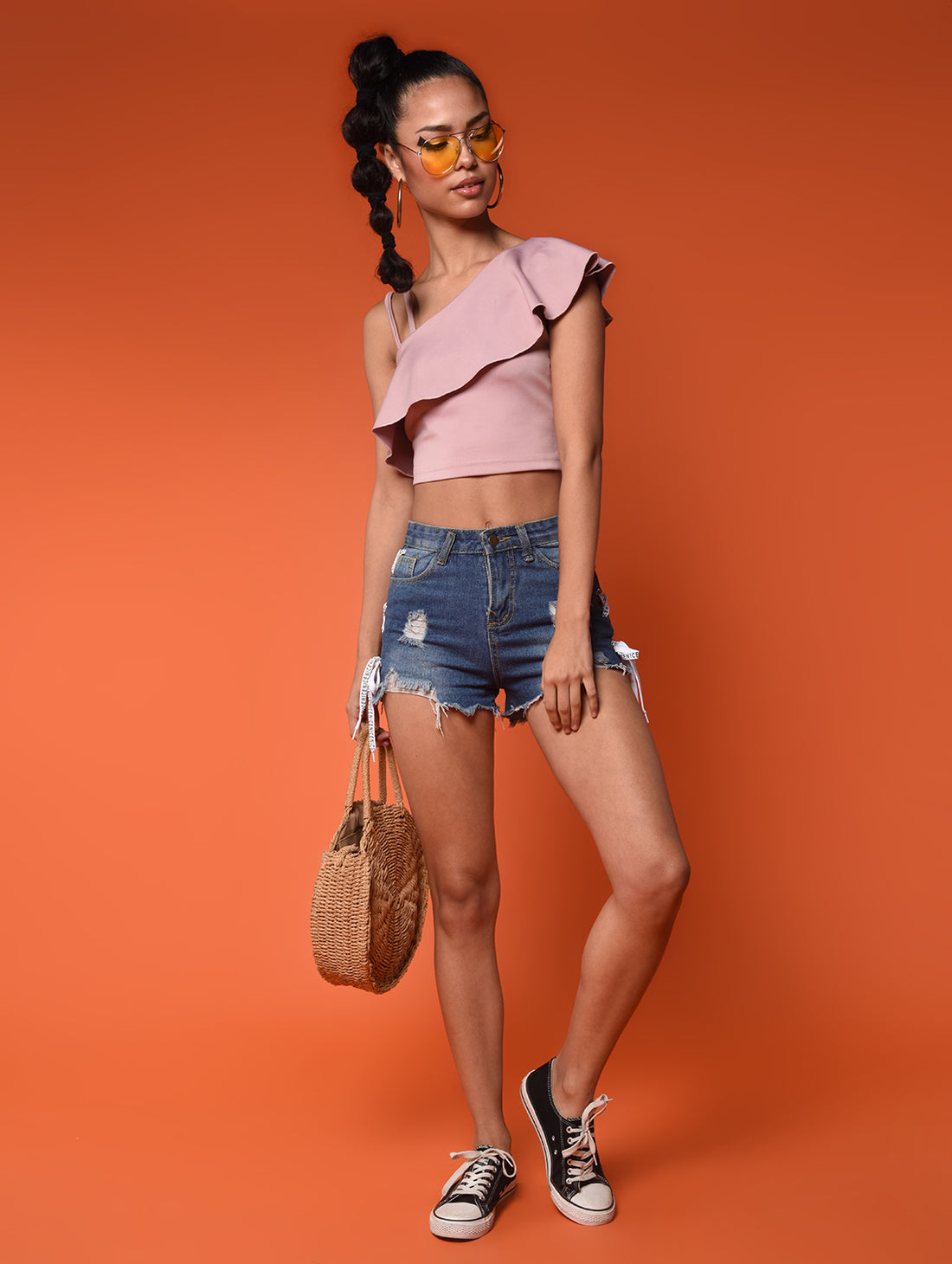 Chimpaaanzee Women Ruffled Bodycon Top